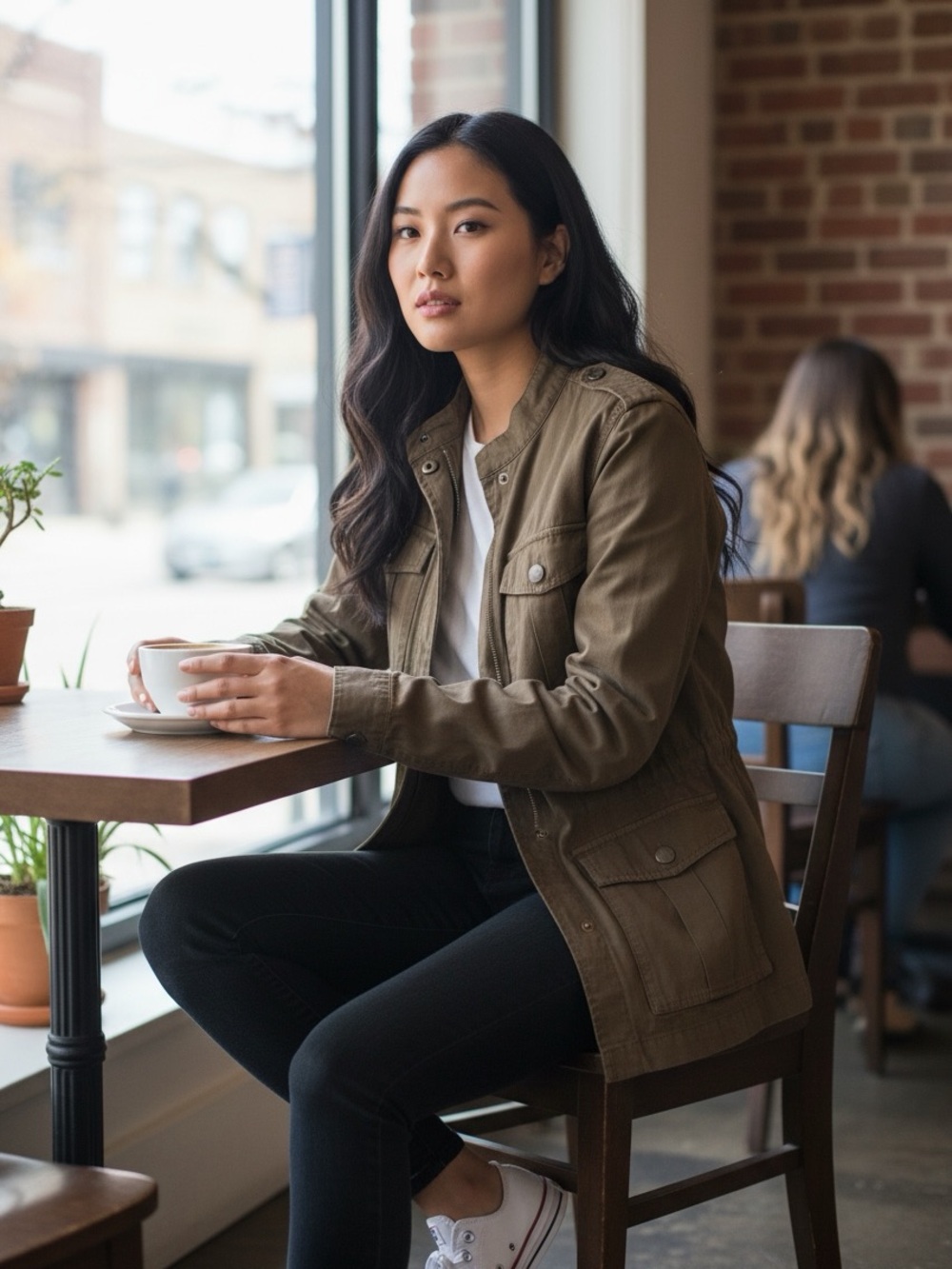 SANCTUARY Olive Green Military Utility Jacket